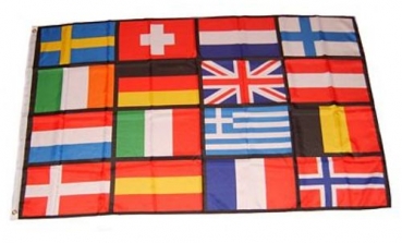 Flagge Fahne Europa 16 Länder 90 x 150 cm