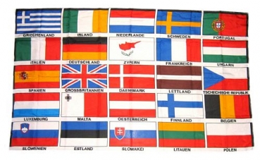 Flagge Fahne Europa 25 Länder Schrift 90 x 150 cm