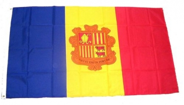 Flagge Fahne Andorra Wappen 90 x 150 cm